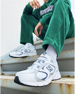 Белые кроссовки с серебристой отделкой 408 New balance