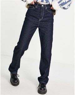 Темно выбеленные прямые джинсы из переработанного хлопка Rowe Weekday