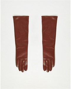 Длинные коричневые перчатки Asos design