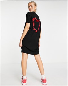 Черное вязаное платье мини с логотипом в форме сердца Love moschino
