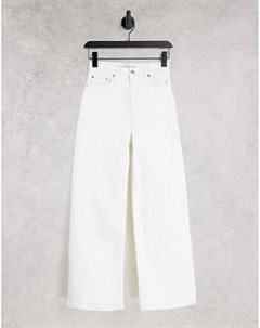 Укороченные широкие джинсы с завышенной талией из органического хлопка белого цвета Treasure & other stories