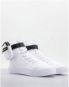 Белые высокие кроссовки с карманом Dexie Asos design