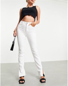 Белые эластичные джинсы с разрезами по бокам I saw it first