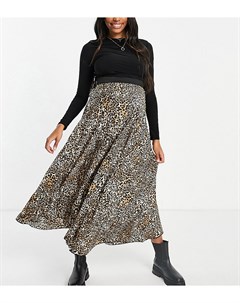 Эксклюзивная плиссированная юбка макси с леопардовым принтом Queen bee