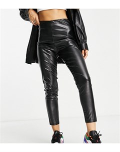 Черные леггинсы из искусственной кожи Missguided petite