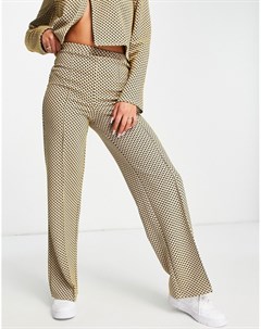 Расклешенные трикотажные брюки горчичного цвета с широкими штанинами Asos design