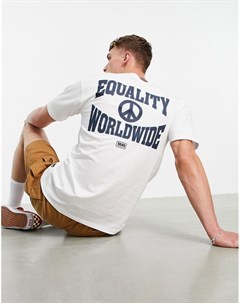 Белая футболка с принтом на спине Equality Vans
