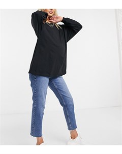 Черная oversized рубашка с длинными рукавами ASOS DESIGN Maternity Asos maternity