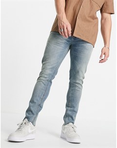 Голубые джинсы скинни в винтажном стиле американской классики с необработанной кромкой ASOS DESIGN C Asos design