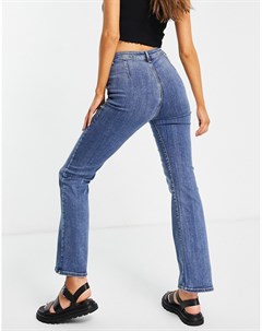Эластичные расклешенные джинсы с завышенной талией Y2K в стиле нулевых с эффектом средней потертости Asos design