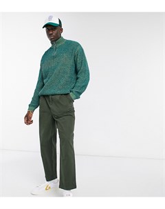 Широкие брюки цвета хаки со складками Asos design