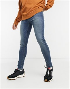 Темные выбеленные эластичные джинсы с напылением в винтажном стиле Asos design
