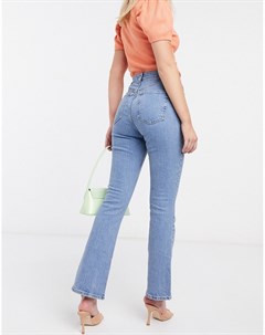 Яркие расклешенные джинсы с завышенной талией в стиле 70 х Asos design