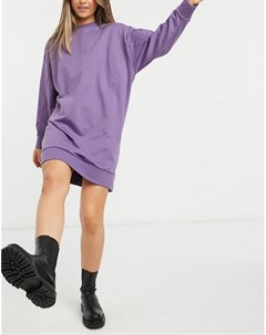 Фиолетовое платье свитшот с декоративными швами Asos design