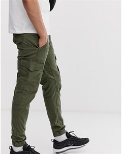 Зеленые брюки карго с манжетами Intelligence Jack & jones