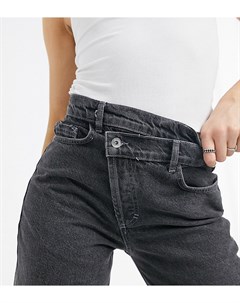 Черные мешковатые джинсы с эффектом застиранности в стиле 90 х с оригинальным поясом x014 Collusion