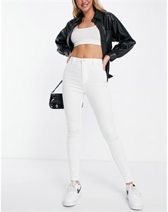 Белые зауженные джинсы с завышенной талией Vice Missguided