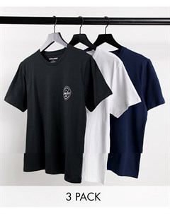 Набор из 3 футболок разных цветов с логотипом Originals Jack & jones
