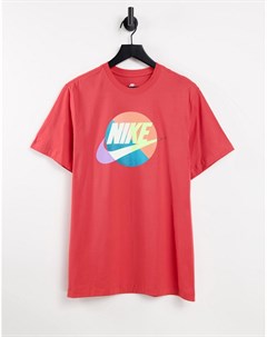 Красная футболка с принтом на груди Futura Nike