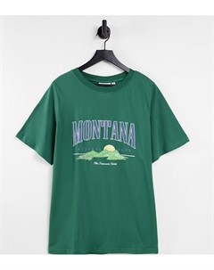 Свободная футболка с принтом Montana Daisy street plus