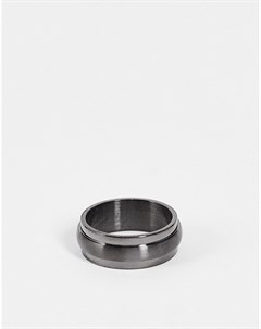 Кольцо из нержавеющей стали со скошенными краями бронзового цвета Asos design
