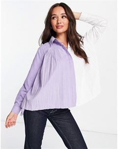 Двухцветная oversized рубашка со складками Lola may