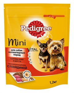 Сухой корм для собак Для миниатюрных пород с говядиной 1 2 кг Pedigree