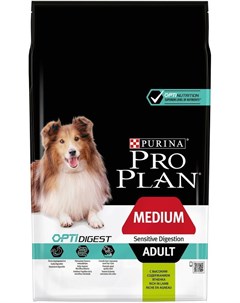Сухой корм Optidigest Medium Adult Sensitive Digestion для собак средних пород с чувствительным пище Pro plan