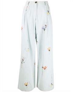 Широкие брюки с цветочным принтом Forte forte