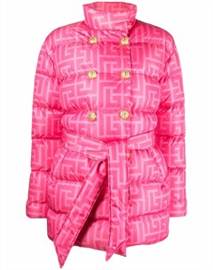 Двубортное пальто с монограммой из коллаборации с Barbie Balmain