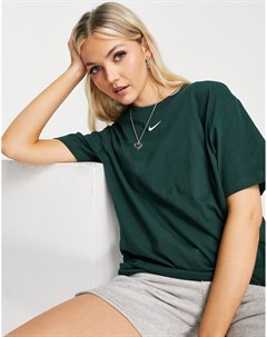 Зеленая футболка бойфренда с маленьким логотипом галочкой Essential Nike