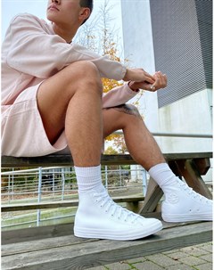 Белые высокие кожаные кроссовки Chuck Taylor All Star Hi Converse
