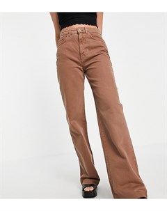 Коричневые выбеленные винтажные джинсы в стиле 90 х Stradivarius