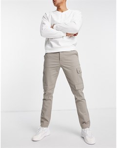 Узкие брюки карго выбеленного цвета хаки Asos design