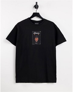 Черная футболка с принтом The hundreds