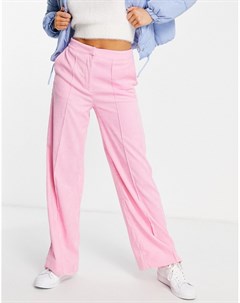 Розовые брюки с широкими штанинами из микровельвета от комплекта Y.a.s