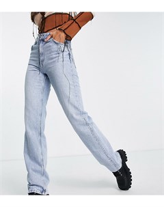 Голубые выбеленные джинсы с завышенной талией в винтажном стиле Tall Bershka