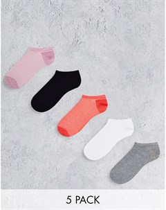 Набор из 5 пар спортивных носков модных цветов из вафельного трикотажа Asos design