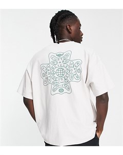 Бежевая плотная футболка с принтом на спине Mandala эксклюзивно для ASOS Deus ex machina