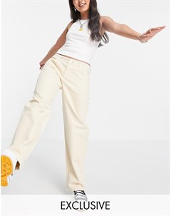 Светло бежевые джинсы с заниженной талией в винтажном стиле Inspired Reclaimed vintage