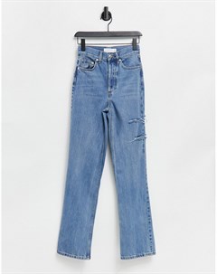 Выбеленные джинсы с декоративными разрезами Kort Topshop