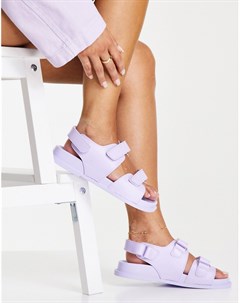 Сиреневые резиновые сандалии France Asos design