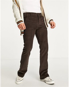 Вельветовые облегающие брюки клеш коричневого цвета Asos design