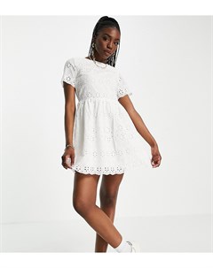 Белое платье мини с ажурной отделкой ришелье Urban threads tall