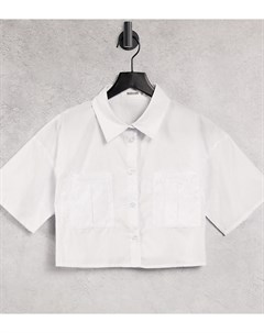 Белая короткая рубашка с короткими рукавами Missguided