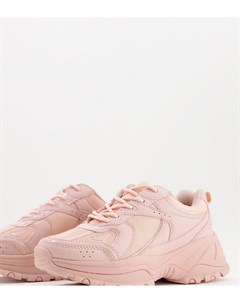 Пыльно розовые кроссовки на массивной подошве для широкой стопы Dorri Asos design