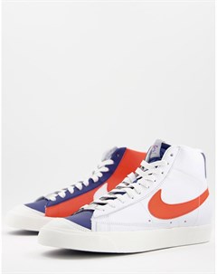 Кроссовки белого и оранжевого цветов Blazer Mid 77 EMB NBA Nike