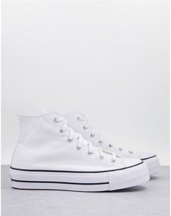 Белые высокие кроссовки на слоеной подошве Chuck Taylor All Star Hi Lift Converse