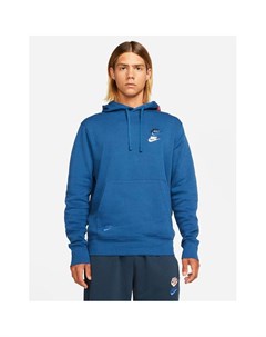 Синий худи с логотипами разных цветов Essential Fleece Nike