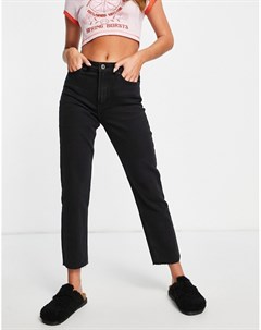Черные прямые джинсы с необработанными краями Emily Only